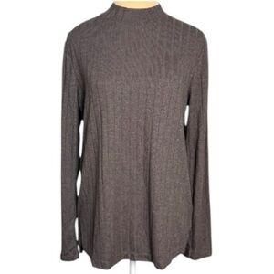 Matty M Women's Mock Neck Ribbed Tunic Top.